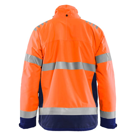 Blaklader 4780 Hi Vis Lightweight Lined Winter Jacket Hi Vis Orange Navy Blue Back
