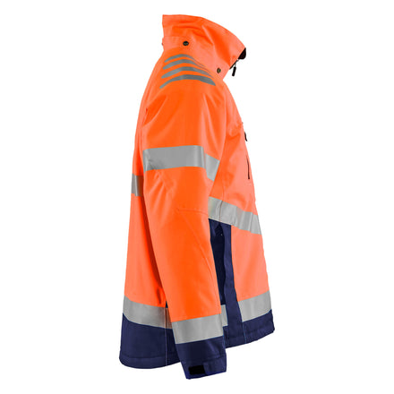 Blaklader 4780 Hi Vis Lightweight Lined Winter Jacket Hi Vis Orange Navy Blue Right