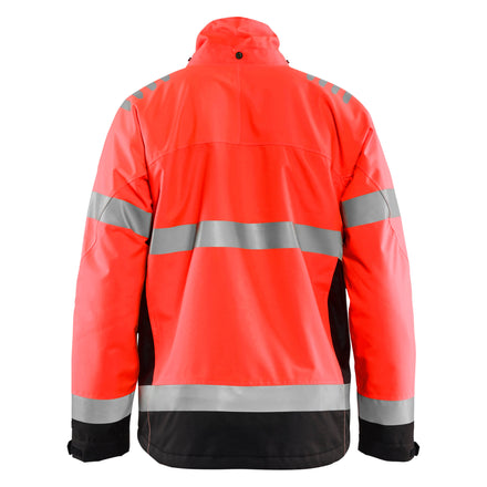 Blaklader 4780 Hi Vis Lightweight Lined Winter Jacket Hi Vis Red Black Back