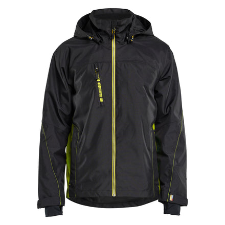 Blaklader 4790 Shell Jacket Black Hi Vis Yellow Front