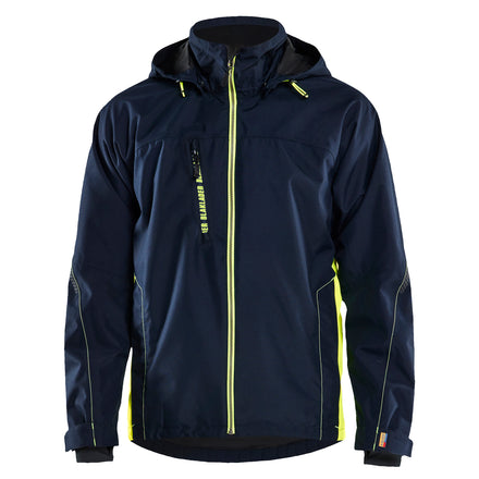 Blaklader 4790 Shell Jacket Dark Navy Blue Hi Vis Yellow Front