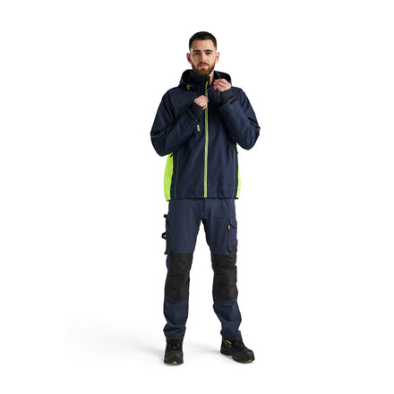 Blaklader 4790 Shell Jacket Dark Navy Blue Hi Vis Yellow Model