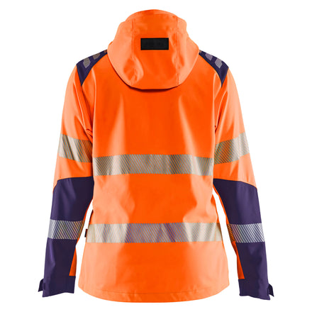 Blaklader 4791 Womens Hi Vis Softshell Jacket Hi Vis Orange Navy Blue Back