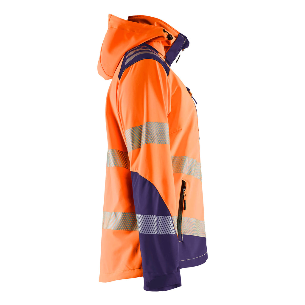 Blaklader 4791 Womens Hi Vis Softshell Jacket Hi Vis Orange Navy Blue Right