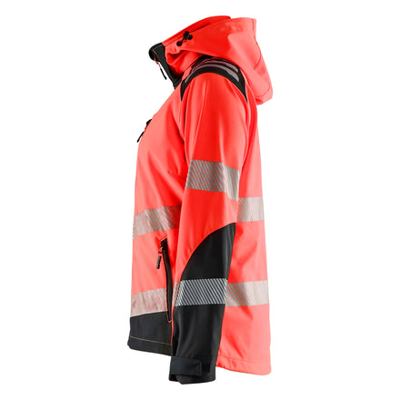 Blaklader 4791 Womens Hi Vis Softshell Jacket Hi Vis Red Black Left