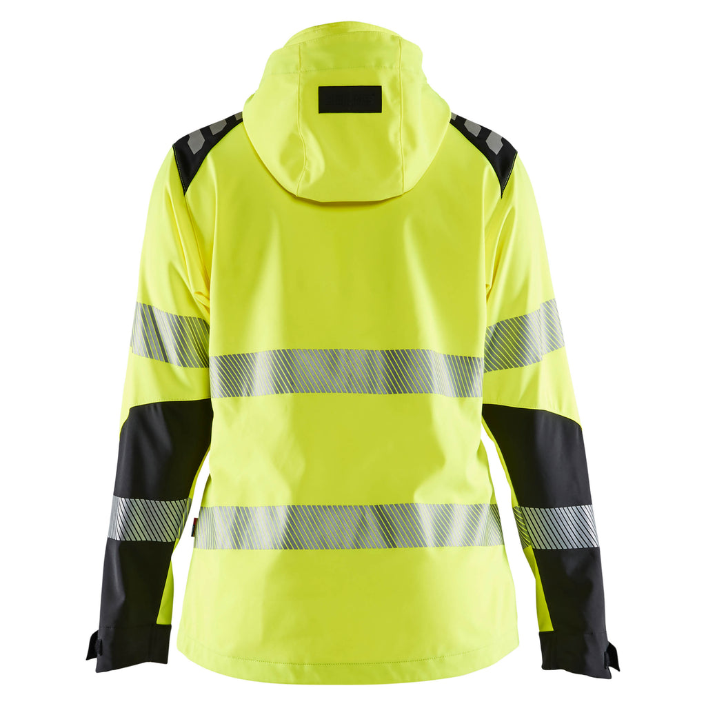 Blaklader 4791 Womens Hi Vis Softshell Jacket Hi Vis Yellow Black Back