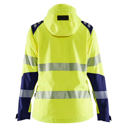 Blaklader 4791 Womens Hi Vis Softshell Jacket Hi Vis Yellow Navy Blue Back