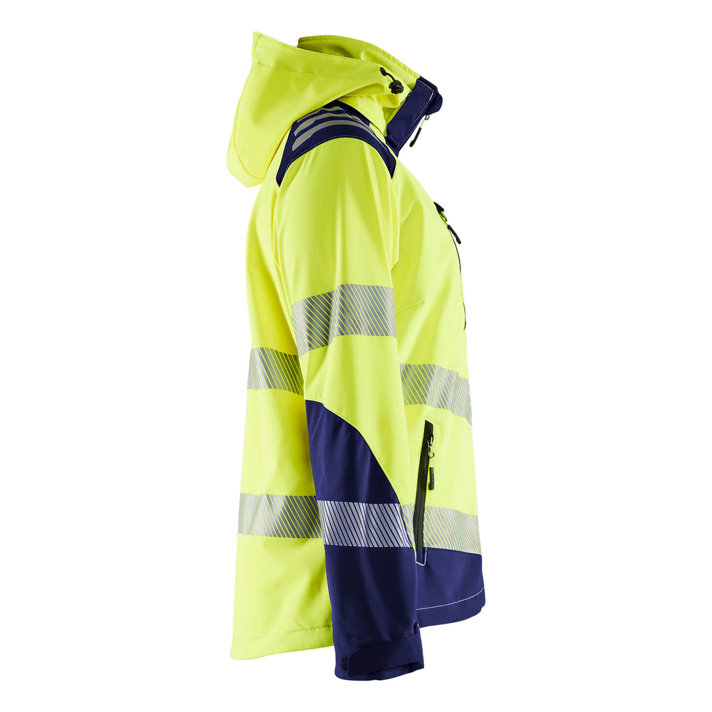Blaklader 4791 Womens Hi Vis Softshell Jacket Hi Vis Yellow Navy Blue Right