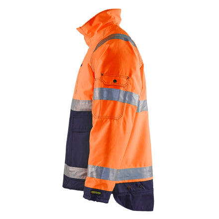 Blaklader 4827 Hi Vis Winter Jacket Hi Vis Orange Navy Blue Left