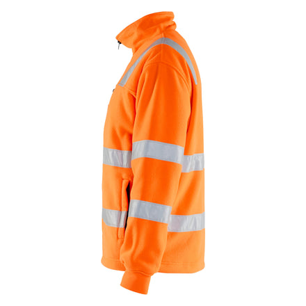 Blaklader 4853 Hi Vis Fleece Jacket Hi Vis Orange Navy Blue Left