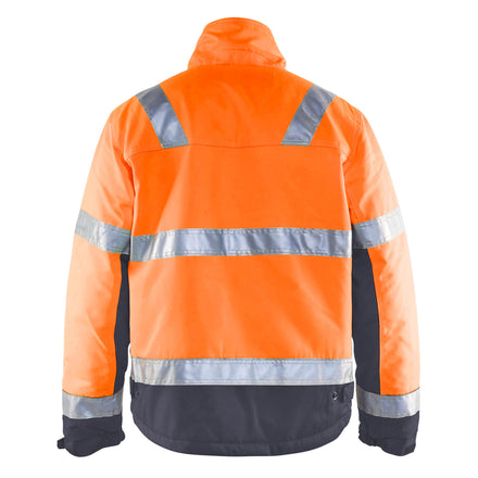 Blaklader 4862 Hi Vis Winter Jacket Hi Vis Orange Grey Back