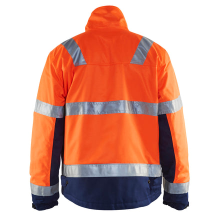 Blaklader 4862 Hi Vis Winter Jacket Hi Vis Orange Navy Blue Back
