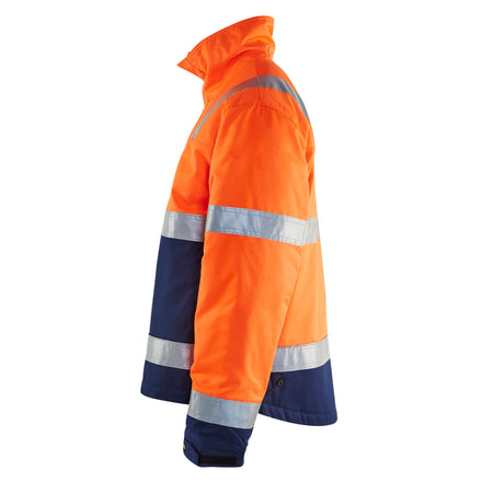 Blaklader 4862 Hi Vis Winter Jacket Hi Vis Orange Navy Blue Left