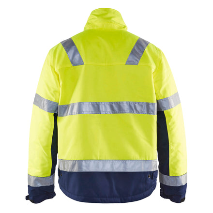 Blaklader 4862 Hi Vis Winter Jacket Hi Vis Yellow Navy Blue Back