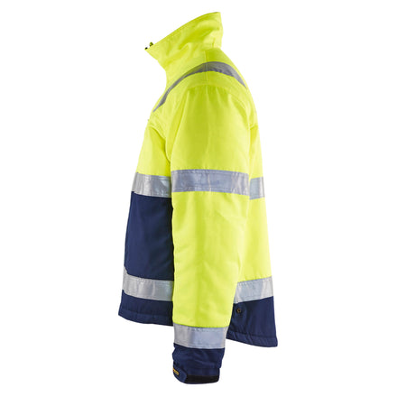 Blaklader 4862 Hi Vis Winter Jacket Hi Vis Yellow Navy Blue Left