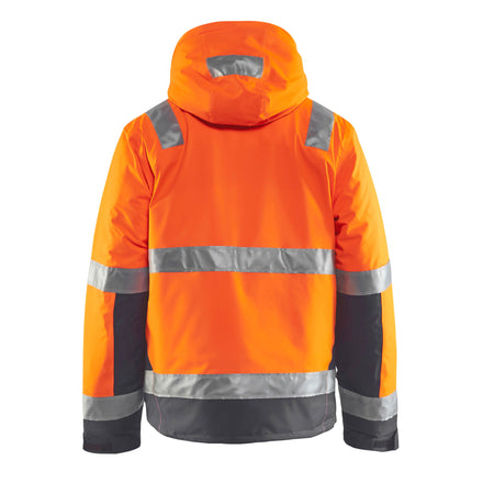 Blaklader 4870 Hi Vis Winter Jacket Hi Vis Orange Grey Back