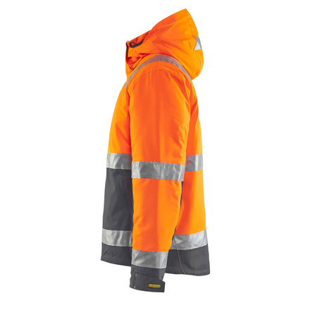 Blaklader 4870 Hi Vis Winter Jacket Hi Vis Orange Grey Left