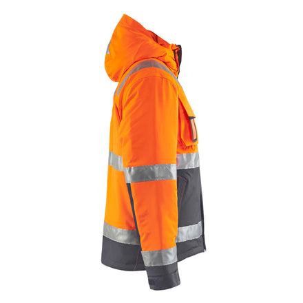 Blaklader 4870 Hi Vis Winter Jacket Hi Vis Orange Grey Right
