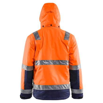 Blaklader 4870 Hi Vis Winter Jacket Hi Vis Orange Navy Blue Feature