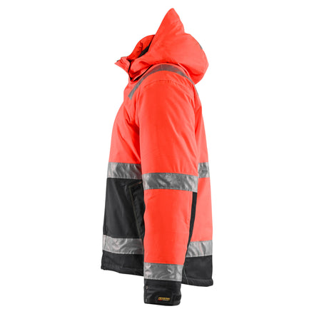 Blaklader 4870 Hi Vis Winter Jacket Hi Vis Red Black Left