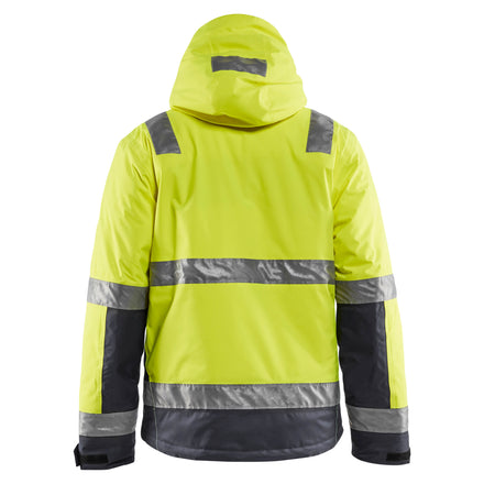 Blaklader 4870 Hi Vis Winter Jacket Hi Vis Yellow Grey Back