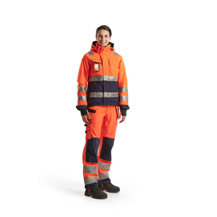 Blaklader 4872 Womens Hi Vis Winter Jacket Hi Vis Orange Navy Blue Model
