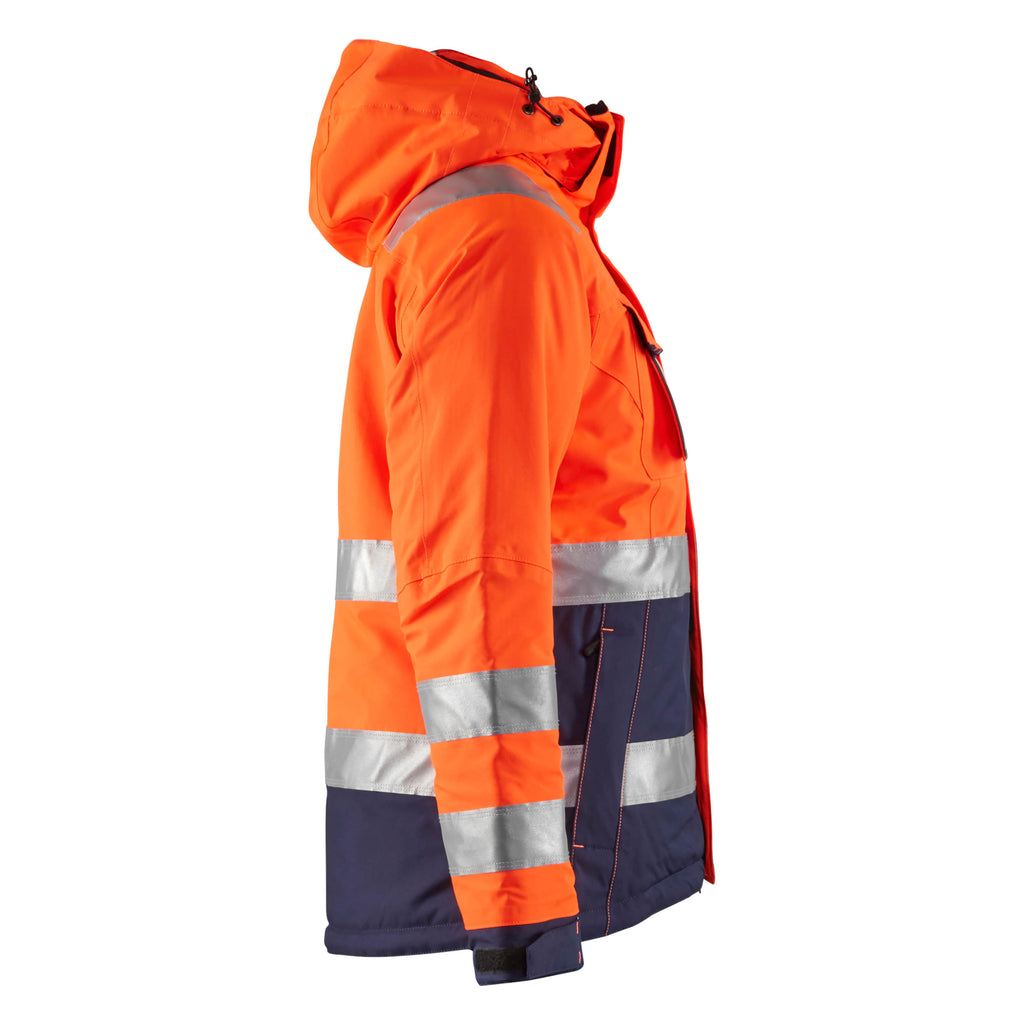 Blaklader 4872 Womens Hi Vis Winter Jacket Hi Vis Orange Navy Blue Right