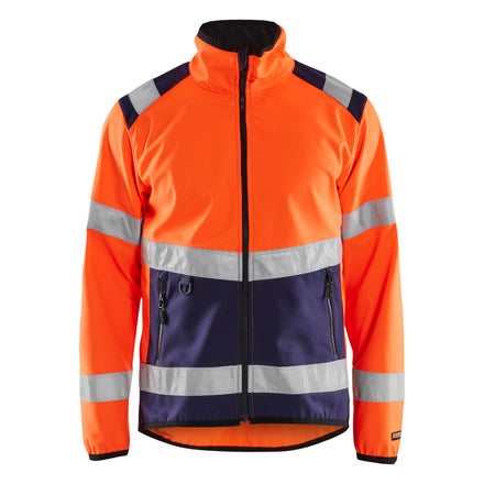 Blaklader 4877 Hi-Vis Orange/Navy Blue Softshell Jacket