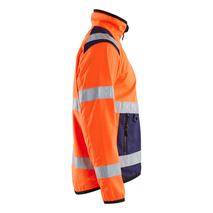 Blaklader 4877 Hi Vis Softshell Jacket Hi Vis Orange Navy Blue Right