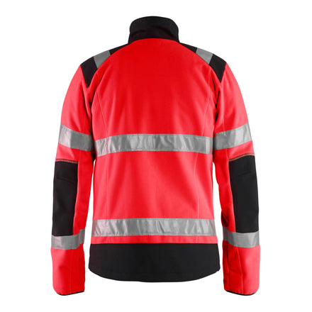 Blaklader 4888 Hi Vis Windproof Fleece Jacket Hi Vis Red Black Back