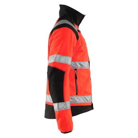 Blaklader 4888 Hi Vis Windproof Fleece Jacket Hi Vis Red Black Right