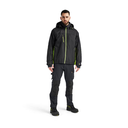 Blaklader 4890 Lightweight Lined Winter Jacket Black Hi Vis Yellow Model