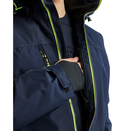 Blaklader 4890 Lightweight Lined Winter Jacket Dark Navy Blue Hi Vis Yellow Feature