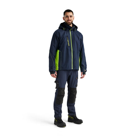 Blaklader 4890 Lightweight Lined Winter Jacket Dark Navy Blue Hi Vis Yellow Model