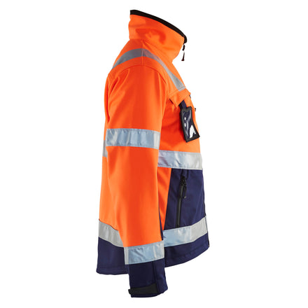Blaklader 4900 Hi Vis Softshell Jacket Hi Vis Orange Navy Blue Right