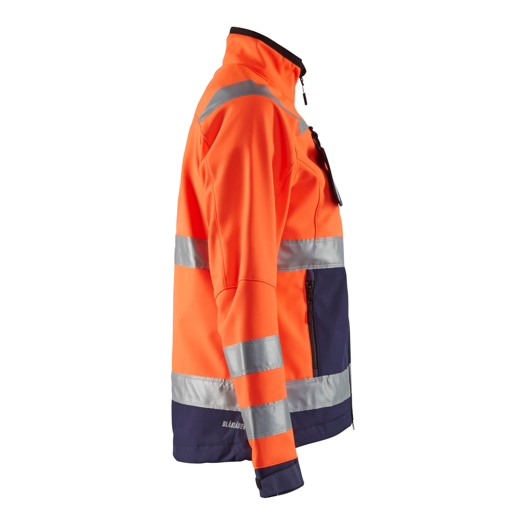 Blaklader 4902 Womens Hi Vis Softshell Jacket Hi Vis Orange Navy Blue Right