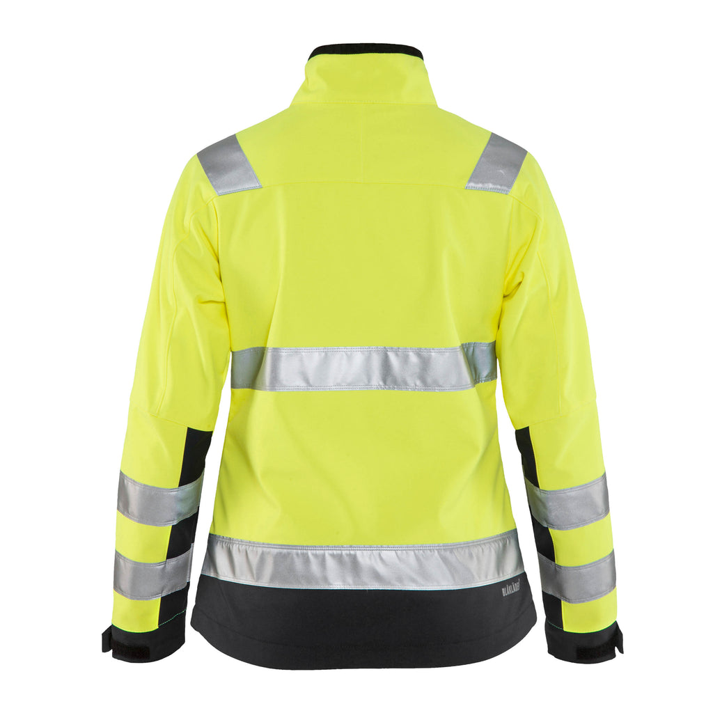 Blaklader 4902 Womens Hi Vis Softshell Jacket Hi Vis Yellow Black Back