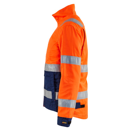 Blaklader 4903 Womens Hi Vis Jacket Hi Vis Orange Navy Blue Left