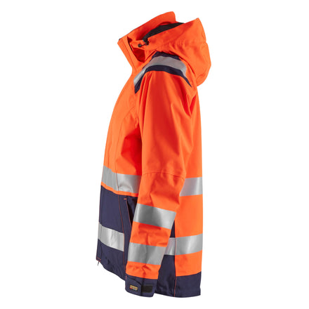 Blaklader 4904 Womens Hi Vis Shell Jacket Hi Vis Orange Navy Blue Left