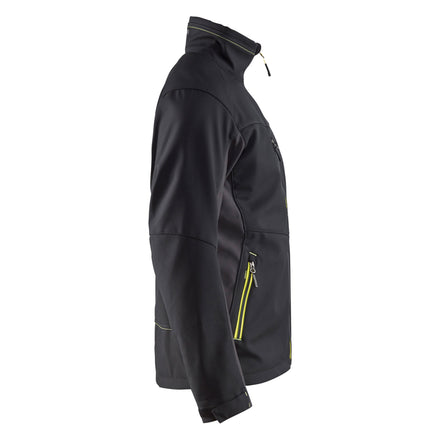 Blaklader 4950 Softshell Jacket Black Hi Vis Yellow Right