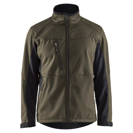 Blaklader 4950 Softshell Jacket Dark Olive Green Black Front