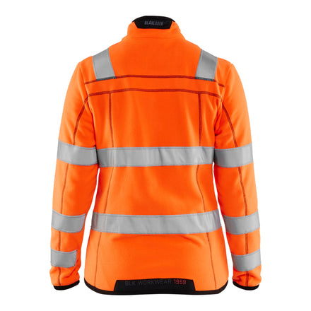 Blaklader 4966 Womens Hi Vis Microfleece Jacket Hi Vis Orange Navy Blue Back