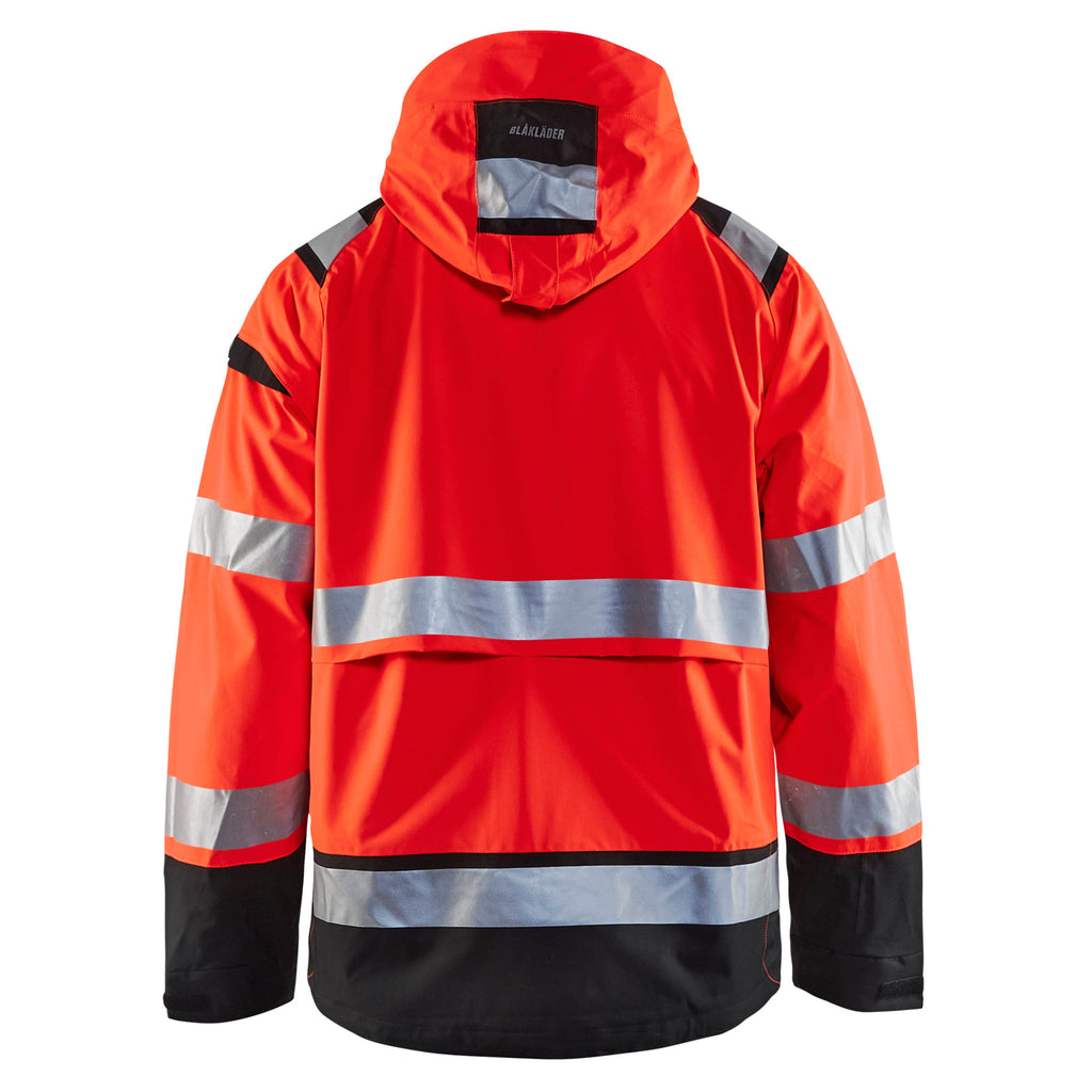 Blaklader 4987 Hi Vis Shell Jacket Hi Vis Red Black Back