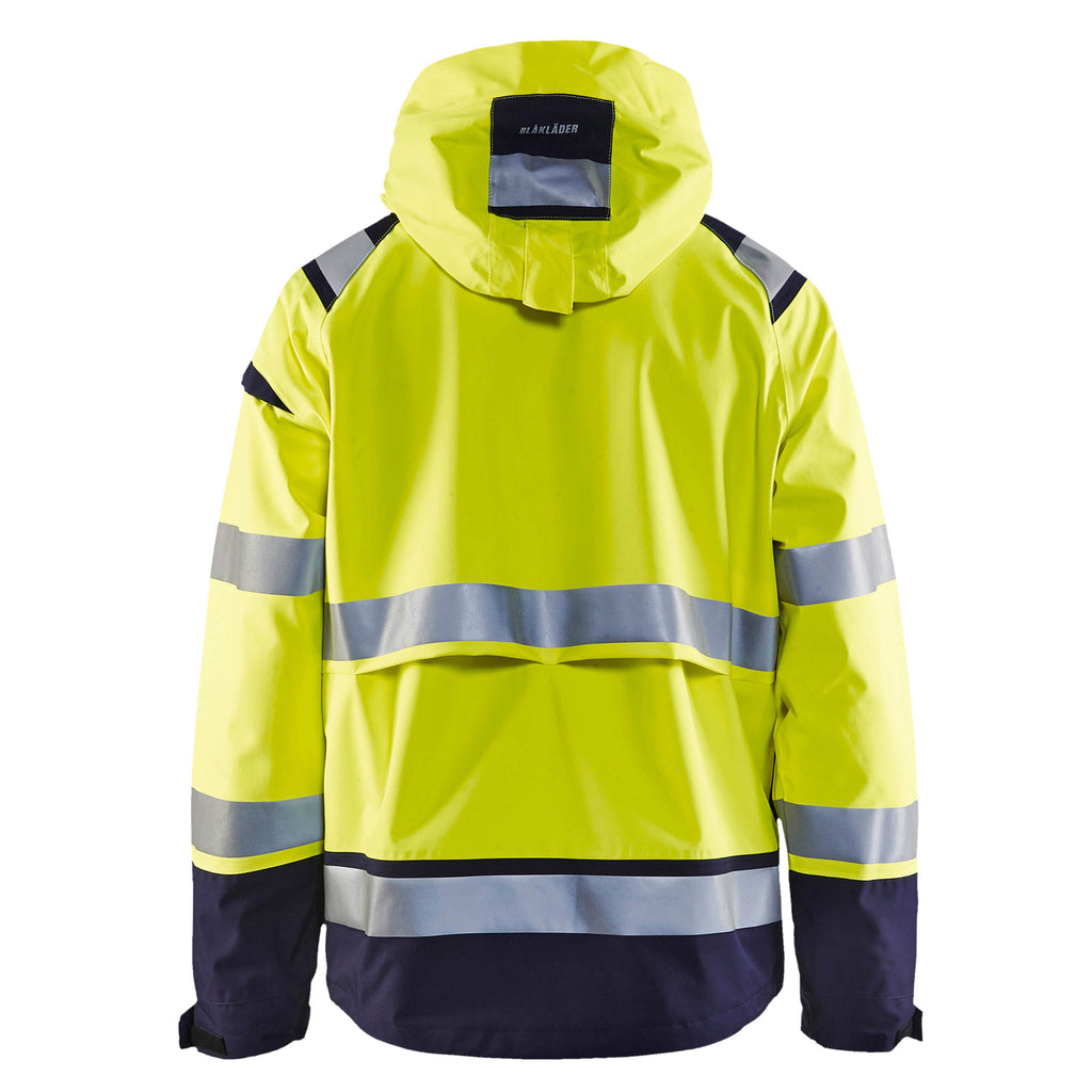 Blaklader 4987 Hi Vis Shell Jacket Hi Vis Yellow Navy Blue Back