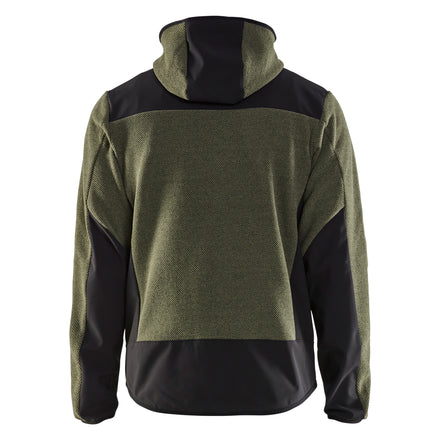 Blaklader 5940 Knitted Jacket With Softshell Autumn Green Black Back