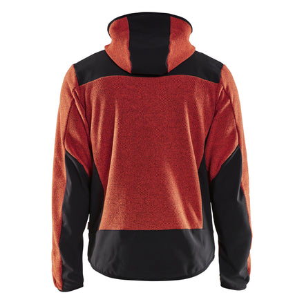 Blaklader 5940 Knitted Jacket With Softshell Burned Red Black Back
