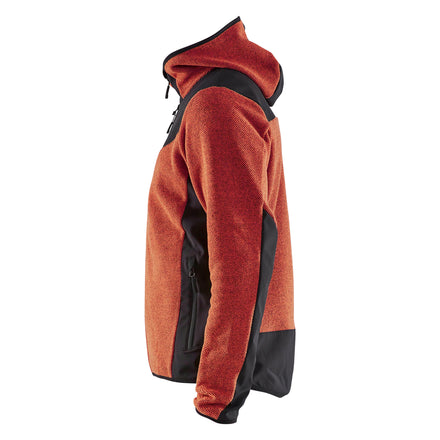 Blaklader 5940 Knitted Jacket With Softshell Burned Red Black Left