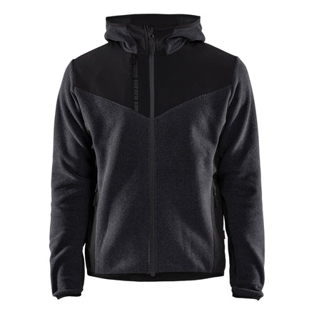 Blaklader 5940 Knitted Jacket With Softshell Dark Grey Black Front