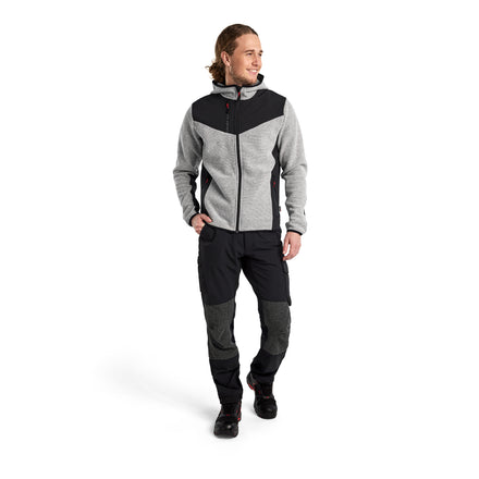 Blaklader 5940 Knitted Jacket With Softshell Grey Melange Black Model