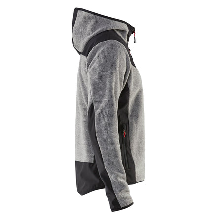 Blaklader 5940 Knitted Jacket With Softshell Grey Melange Black Right